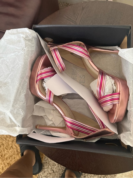 Nine West Shoes - Metallic Pink Strappy High Heel Sandals - Women